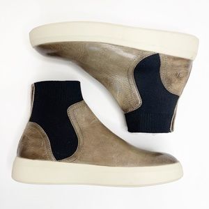Frye Brea Chelsea Sneaker platform bottom leather and sock like upper